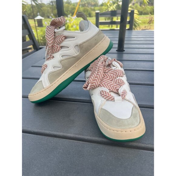 Steve Madden Roaring Women White/Green Double-Laced Lace Up Low Top Fashion Snea - Picture 5 of 9